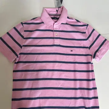 미사용 새상품! TOMMY HILFIGER 피케 셔츠 보더 핑크 S