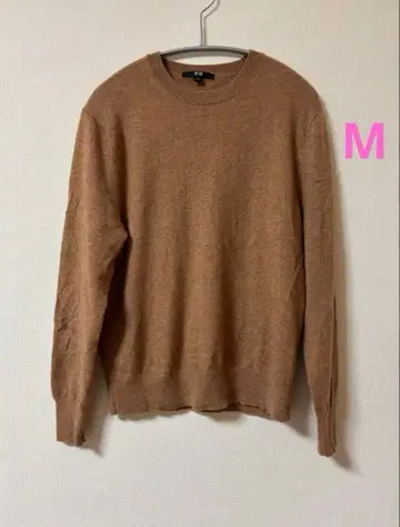 [새상품급] UNIQLO 캐시미어 100% 크루넥 스웨터 브라운 M