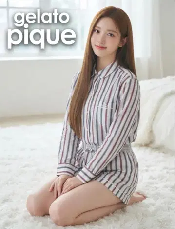 젤라또피케 스트라이프 셔츠 상하의 세트