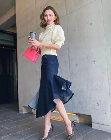 셰리에 데님 머메이드 스커트