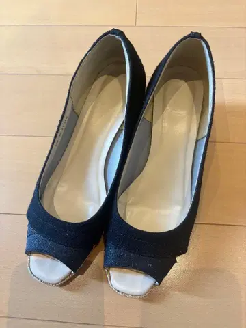 DIANA 블랙 웨지힐 펌프스 샌들 힐 7cm