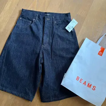 BEAMS 데님 숏팬츠 네이비 S 사이즈 남성용