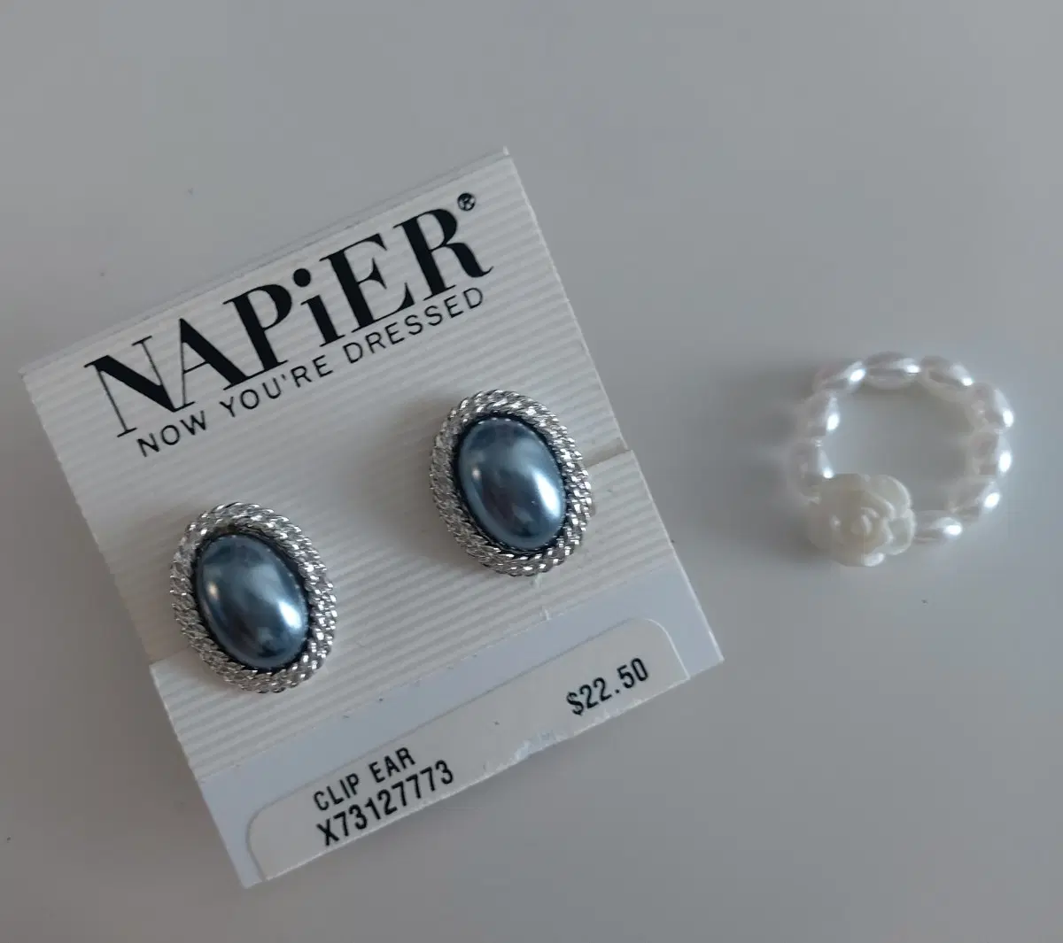 (반지 증정) vintage 빈티지 미사용 NAPiER 네피어 귀걸이 나사형 스크루백 귀고리