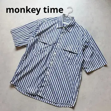 monkey time 스트라이프 반팔 워크 셔츠 M 사이즈