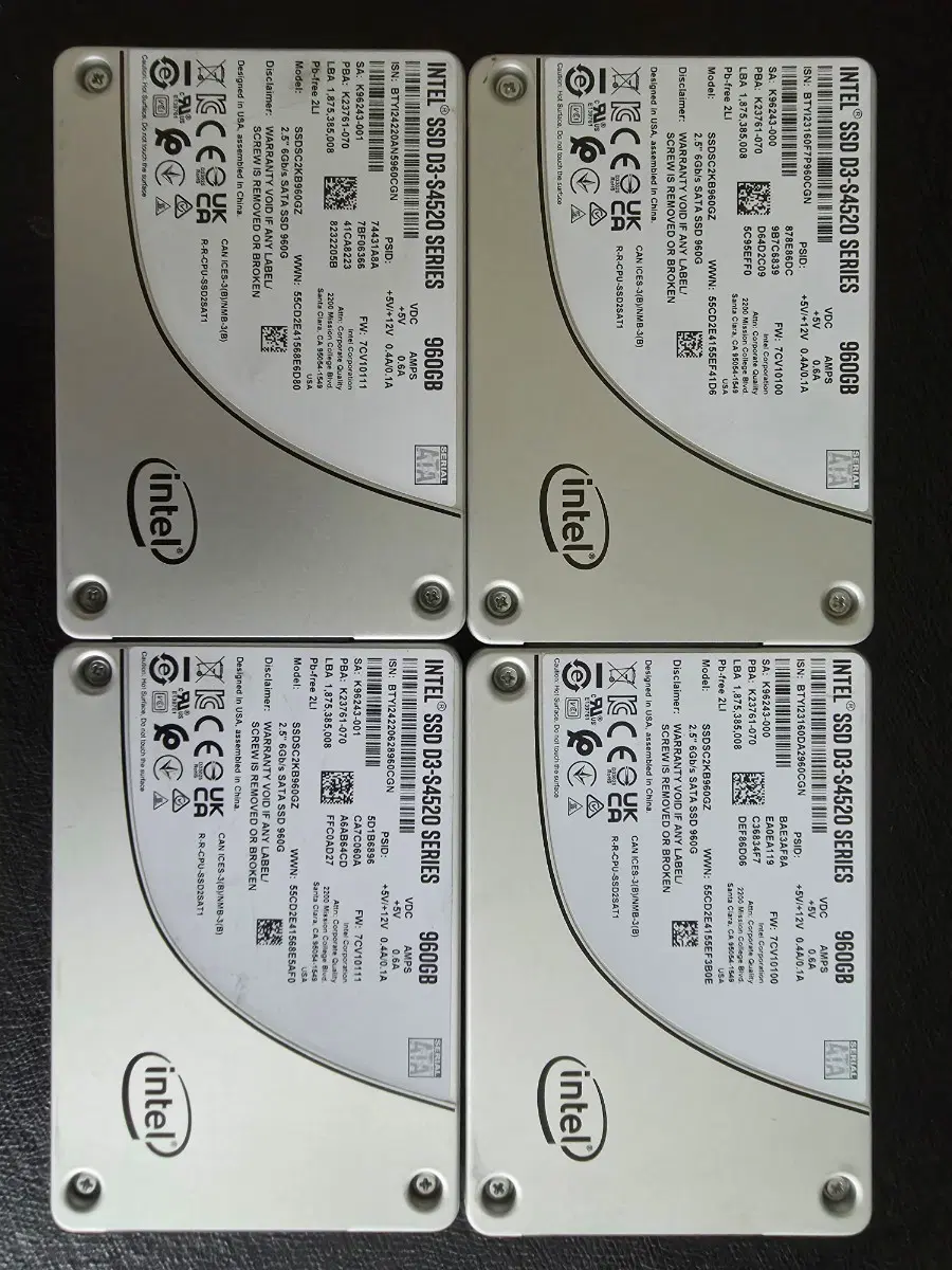 인텔 솔리다임 D3-S4520 960GB DC SATA TLC