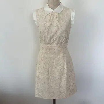 jillstuart 꽃무늬 레이스 슬리브리스 원피스 카라 부착