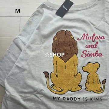 디즈니 라이온킹 심바 무파사 사카라 자수 반팔 티셔츠 M