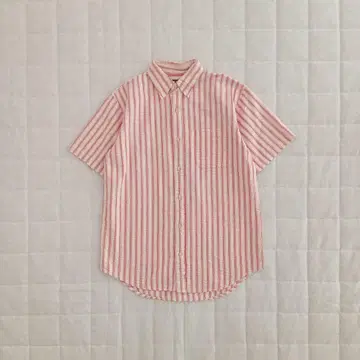 유니클로 올드 90s 반팔 셔츠 시어서커 스트라이프 네이비 택