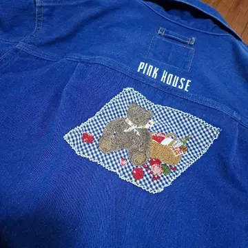 PINK HOUSE 데님 자켓 곰 자수