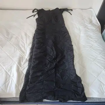 ZARA 셔링 개더 원피스 블랙 XS 롱 원피스