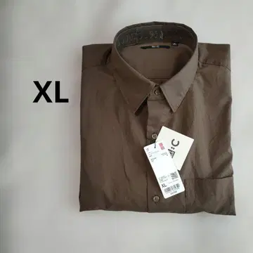 UNIQLO:C 브로드 오버사이즈 셔츠 브라운 XL 사이즈