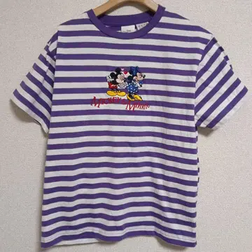Disney 미키 & 미니 보더 반팔 T셔츠