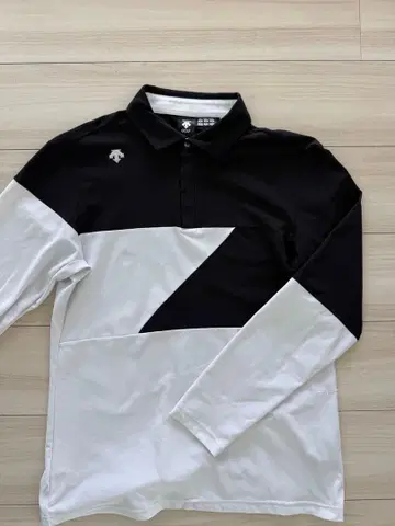 DESCENTE 골프 긴팔 피케 셔츠 바이컬러
