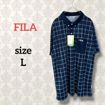 FILA [L] 택 포함 윈도우페인 패턴 버튼 다운 피케 셔츠 골프 스포츠