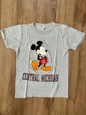 레어 80s' CHAMPION 펠트 미키 USA제 트리코 태그 M