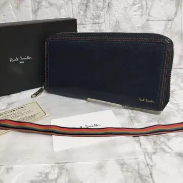 [ 박스 포함 ] Paul Smith 장지갑 라운드 지퍼 네이비