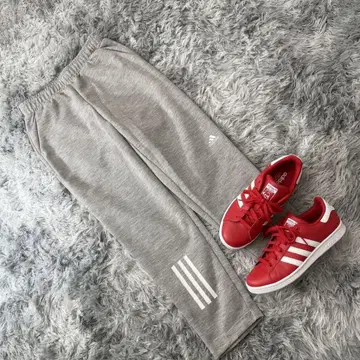 adidas 여성용 조거 팬츠 그레이 S 사이즈 백 프린트