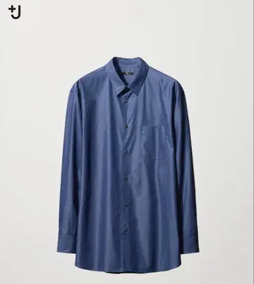 J UNIQLO 브로드 셔츠 레귤러 카라 66 블루 S