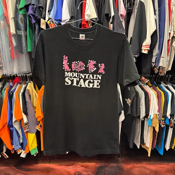 1990년대 빈티지 싱글 스티치 Mountain Stage 버지니아 공영 라디오 티셔츠