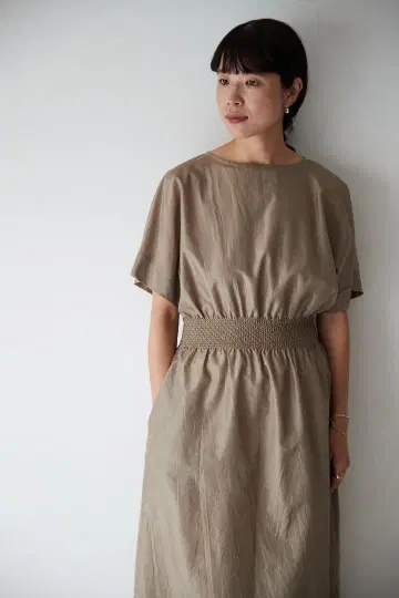 humoresque shirring dress 실크 드레스 원피스 38