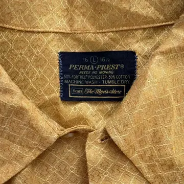 Sears PERMA-PREST 긴팔 셔츠 머스타드 L 사이즈