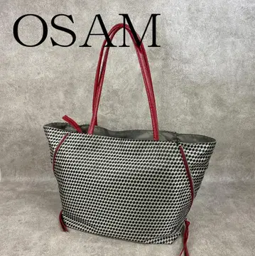 [컨디션 최상] OSAM 오삼 자카드 직조 스테아 가죽 A4 대응 토트백
