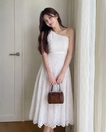 ZARA 원숄더 롱 원피스 화이트