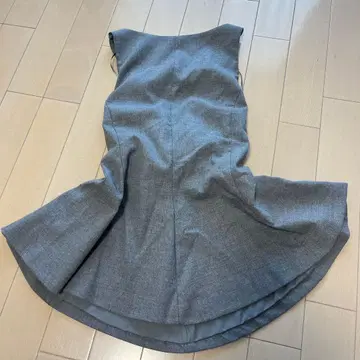 ZARA 슬리브리스 백리본 원피스 그레이 S