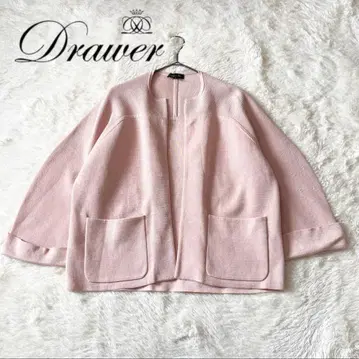 [ 새상품급 ] Drawer 실크 100% 노카라 니트 자켓