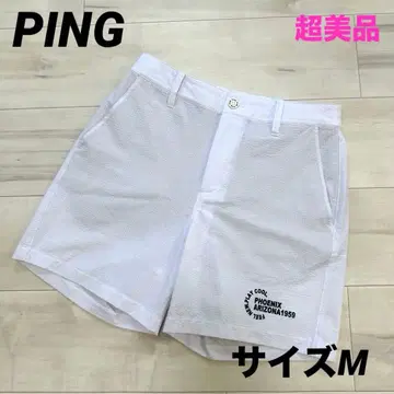 [ 컨디션 최상 ] 핑 골프 숏팬츠 시어서커 화이트/화이트 사이즈 M