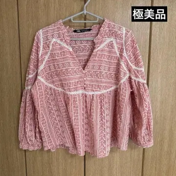 ZARA 자수 블라우스 꽃무늬 여성용 프리 사이즈