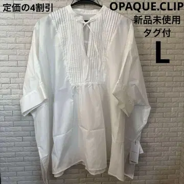 미사용 새상품 택 포함 OPAQUE.CLIP 핀턱 블라우스 와이드 디자인 L