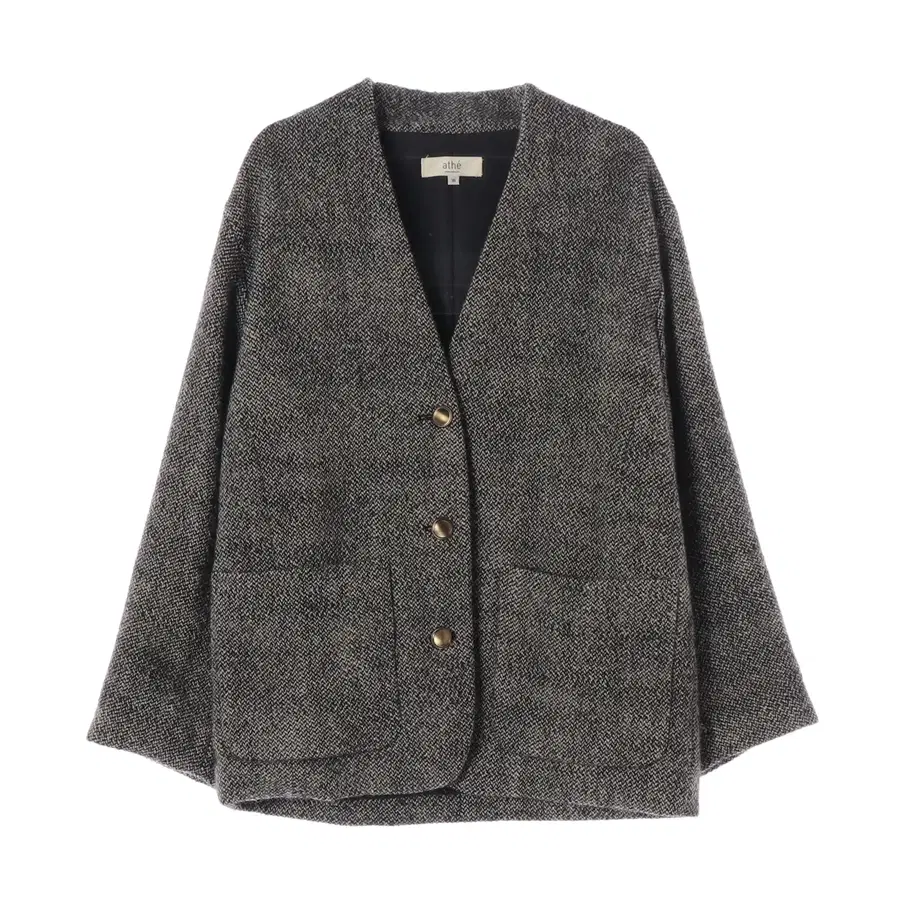 아떼바네사브루노 22FW 울 100% 노카라 재킷 코트