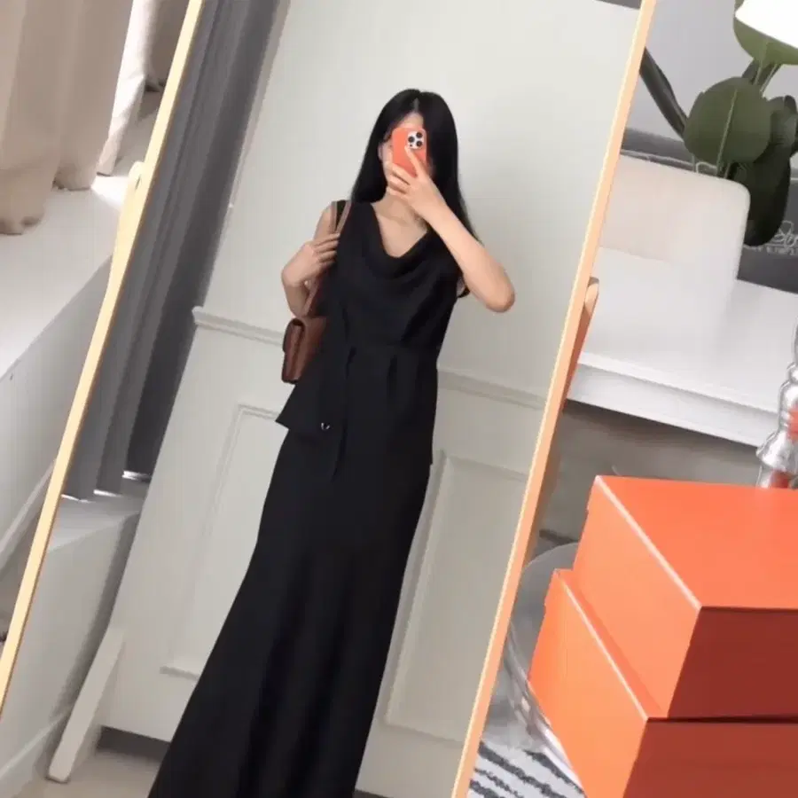 업클로젯 드레이핑 투피스 M 블랙