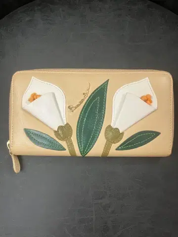 컬러 모티브 라운드 지퍼 장지갑