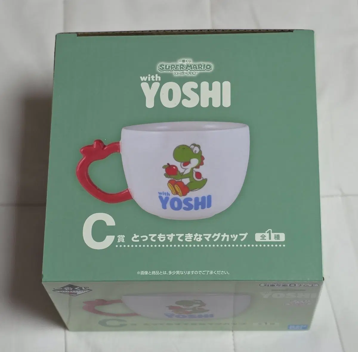 미개봉 쿠지 마리오 위드 요시 C상 요시 머그컵