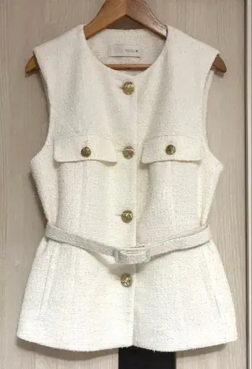 [ 새상품급 ] ZARA 벨트 텍스처 트위드 베스트