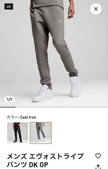 새상품 PUMA 남성용 에보스트라이프 팬츠 Cast Iron XL