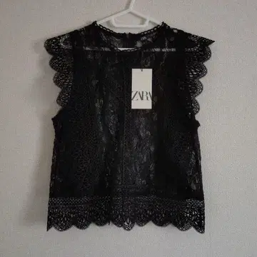 [ 택 포함 새상품 ] ZARA 자라 레이스 탑 블라우스 슬리브리스