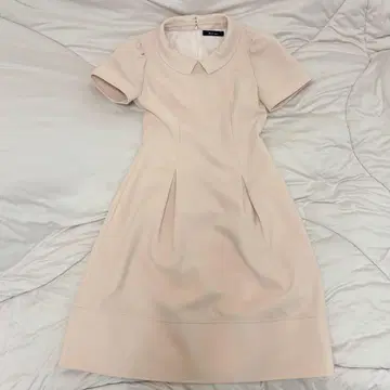 [ 새상품급 ] Rene 르네 카라 부착 반팔 플레어 원피스 핑크 계열