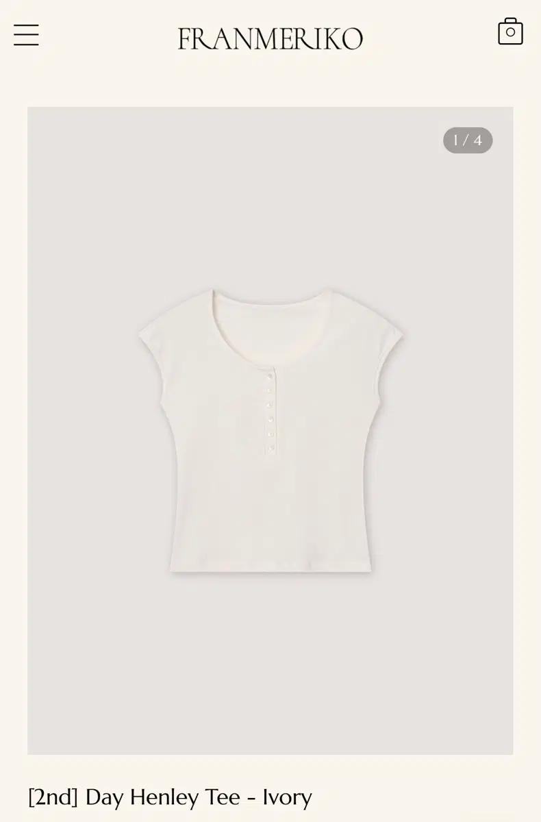 프랑메리코 Day Henley Tee 티셔츠 화이트