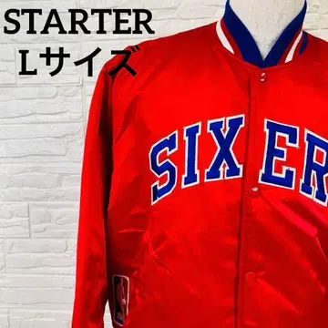 90s/USA제/NBA SIXERS/식서스/바시티 자켓/레드/L 사이즈