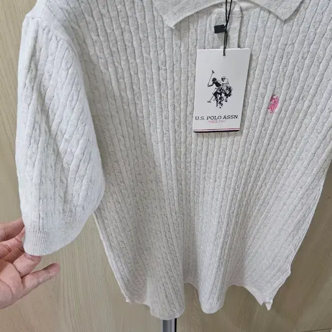 U.S. POLO 95 꽈배기 니트 오트밀