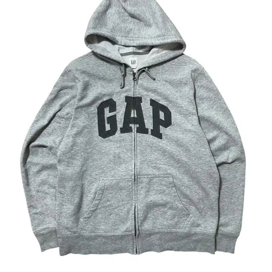 GAP 로고 후드 집업 그레이