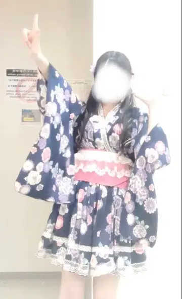 유카타 드레스 세트 지뢰계 히메갸루 꽃무늬 성인용