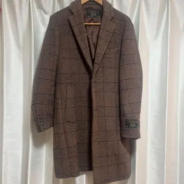 Cashmere Blend 체스터 코트 브라운 체크