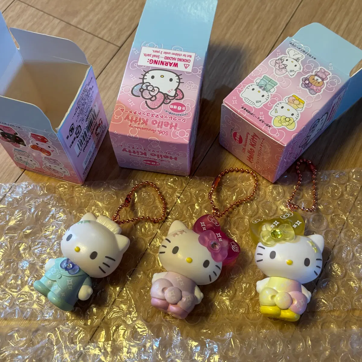 헬로키티 50주년 시크릿 마스코트 참 피규어 세트
