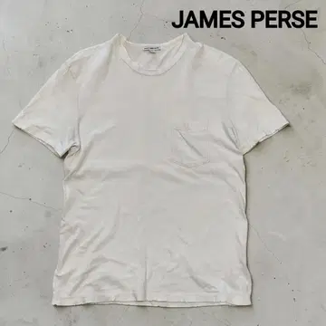 JAMES PERSE 제임스퍼스 데미지 가공 화이트 T셔츠 무지