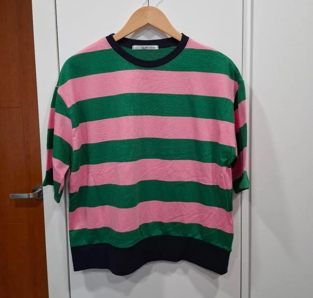 by pink Stripe T-shirt Pink & Green (New)