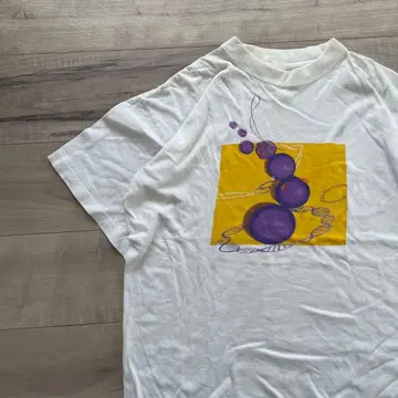 90s 유로 빈티지 미드센추리 아트 T셔츠 화이트